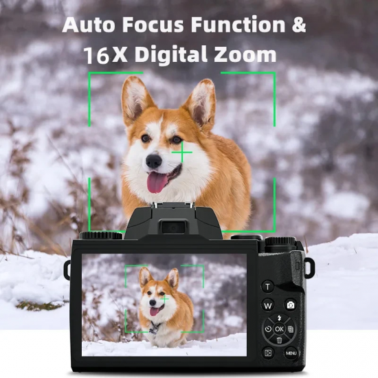 Digital Camera 4K 64MP WiFi Auto Focus YouTube Vlogging Video DSLR Cameras For Photography 4.0 Inch Touch Screen with Flash